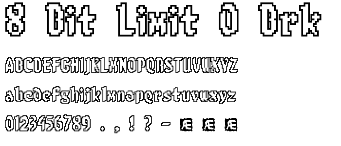 8-bit Limit O BRK font